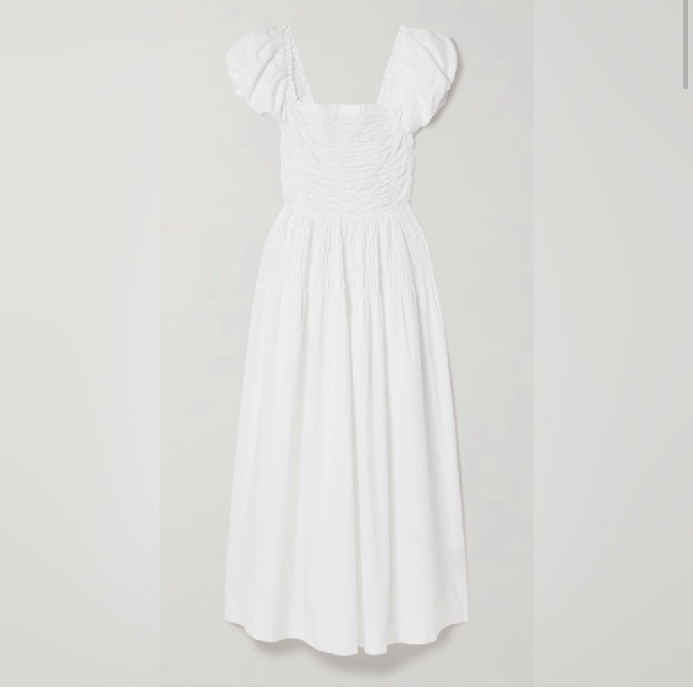Doen Katherina Shirred Cotton-Voile Midi Dress - Picture 4 of 12